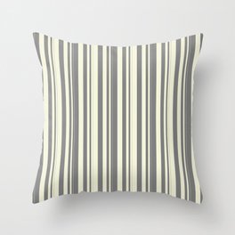 [ Thumbnail: Gray & Beige Colored Striped/Lined Pattern Throw Pillow ]