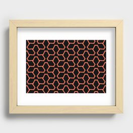 Black and Tangerine Tessellation Line Pattern 12 Pairs DE 2022 Trending Color Often Orange DE5132 Recessed Framed Print