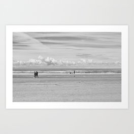 Another cold day at the beach | black-and-white | the Netherlands | landscape photography Art Print Art Print