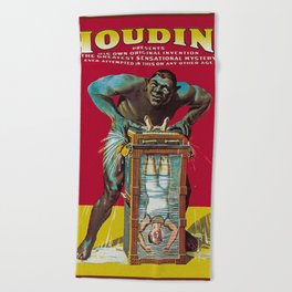 Vintage Houdini Magic poster Beach Towel