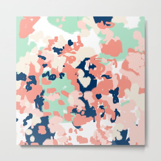 Kiela - abstract painting pattern minimal basic nursery decor home trends colorful art Metal Print