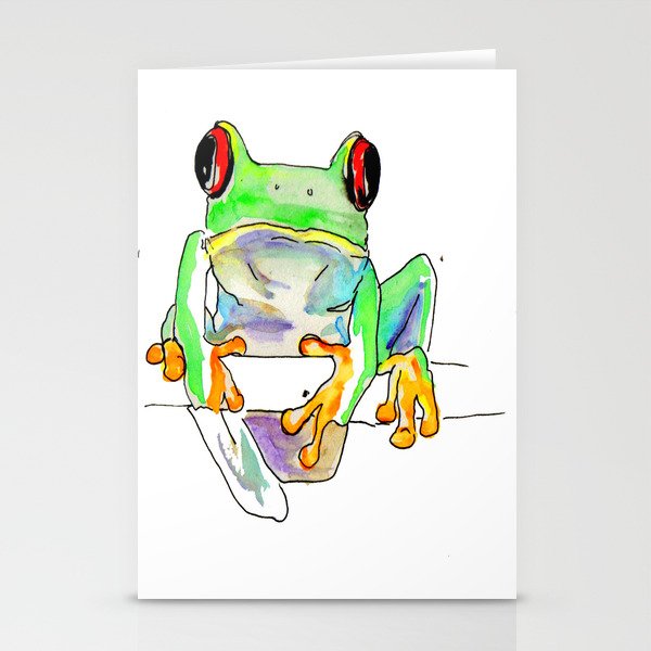 Nigel the red eyed tree frog Stationery Cards