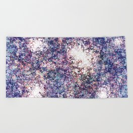 Underneath (purple blue spots abstract) Beach Towel