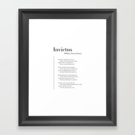 Invictus by William Ernest Henley Framed Art Print