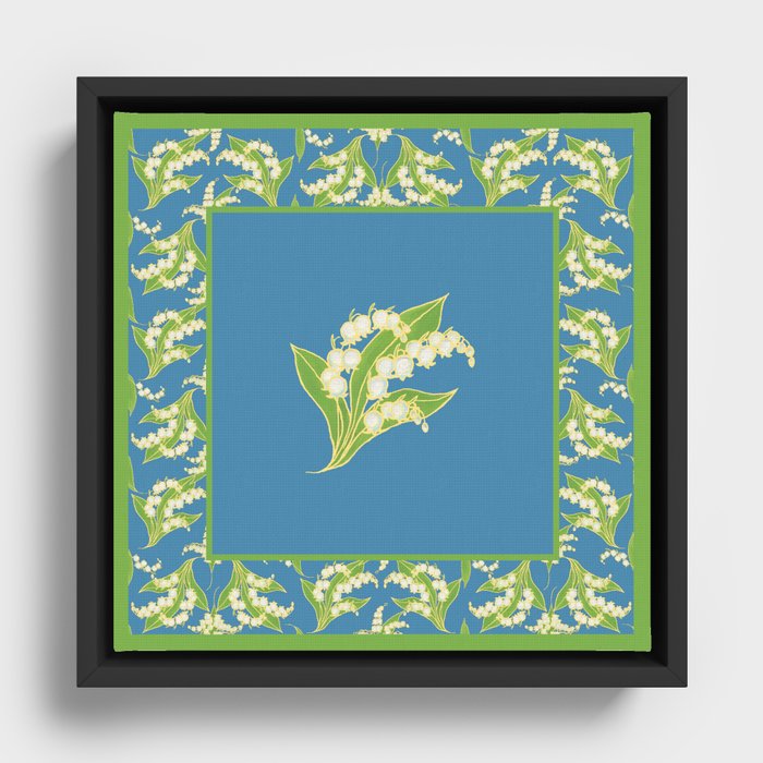 Vintage Lily-of-the-Valley Framed Canvas