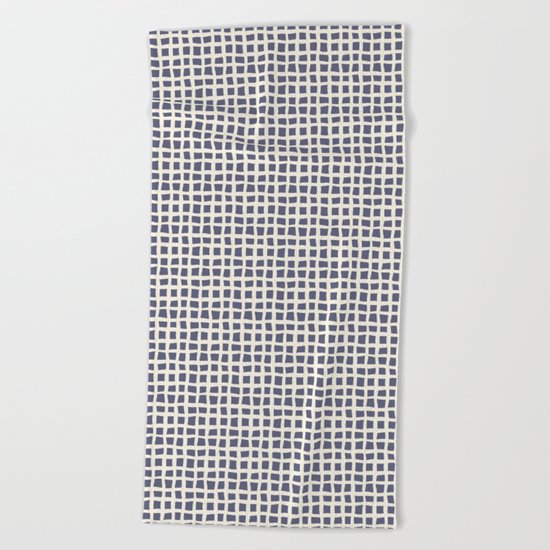 Blue Scribbles Pattern 07 Beach Towel