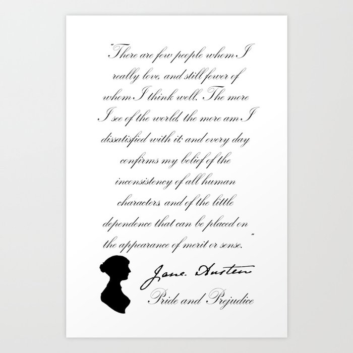 Jane Austen Pride and Prejudice Quote Art Print