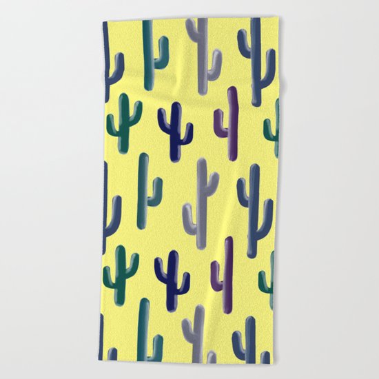 Cactus on Yellow Beach Towel
