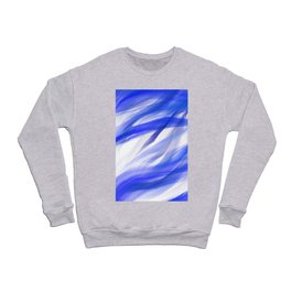 Abstract Classic Blue White Watercolor Brushstrokes Crewneck Sweatshirt