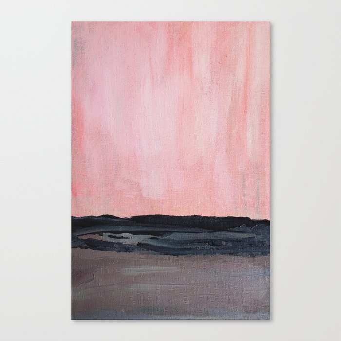 Abstract modern pink grey charcoal Canvas Print