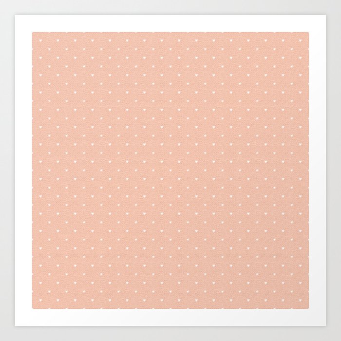 Lace Hearts on Peach Pattern for Valentine's Day  Art Print