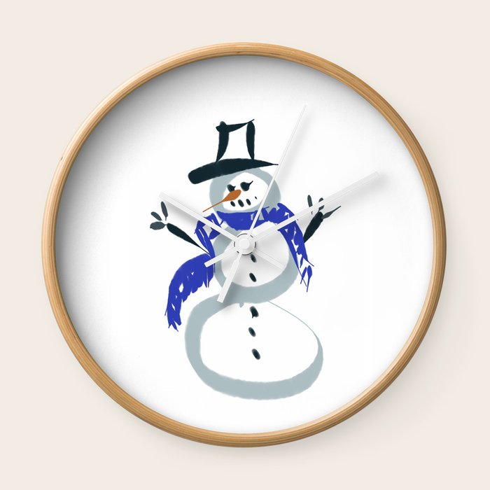 A Plain Frosty Snowman Dp151022 14 Wall Clock By Csteenart