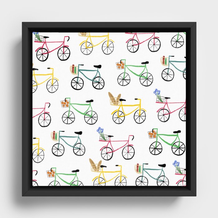 Bikes Framed Canvas