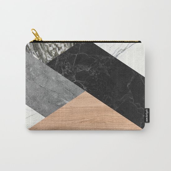 Marble and Wood Abstract Carry-All Pouch