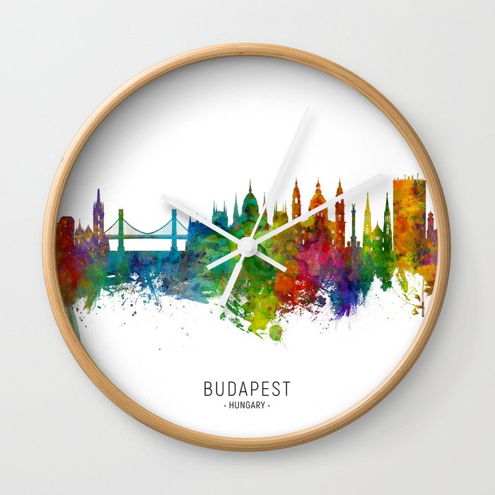 Budapest Hungary Skyline Wall Clock