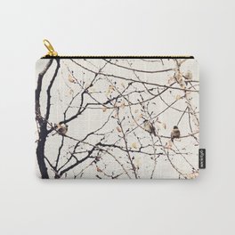 House Sparrows in Tree Branches Stylized Minimalist Nature Carry-All Pouch