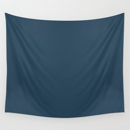 Dark Blue Gray Solid Color Pairs Pantone Majolica 19-4125 TCX Shades of Blue Hues Wall Tapestry