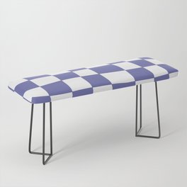 Hand Drawn Checkerboard Pattern (very peri/white) Bench
