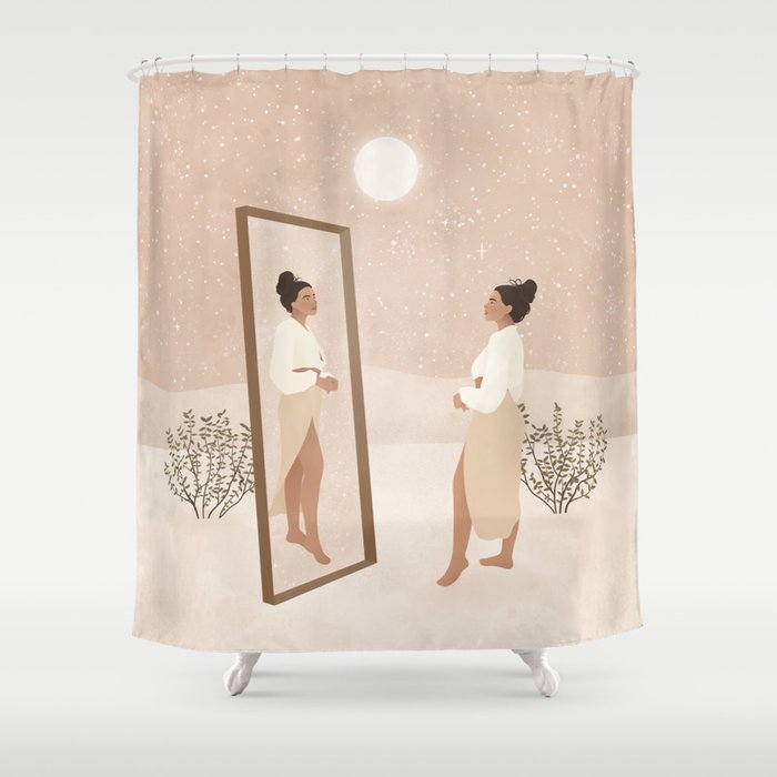 Don't give up on the person you are becoming. Shower Curtain