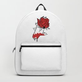 Aesthetic Dark Pattern Hand Bleeding Holding Rose Backpack