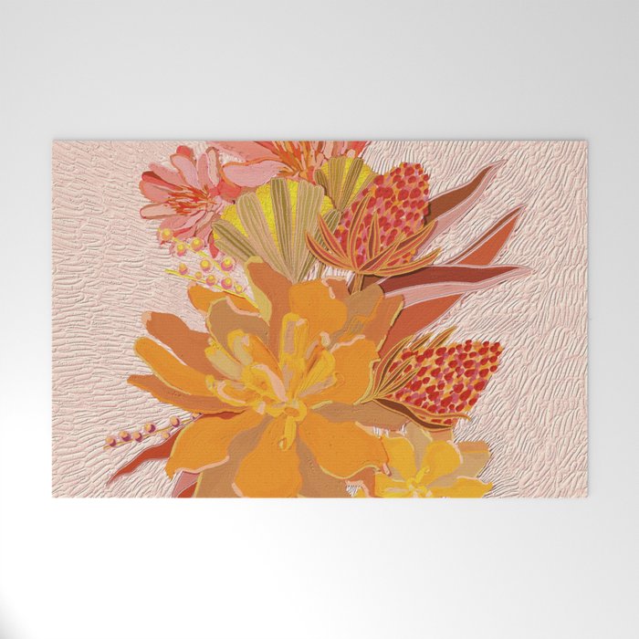 Warm Flowers Welcome Mat