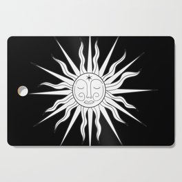 Whimsical Sun on Black Cutting Board