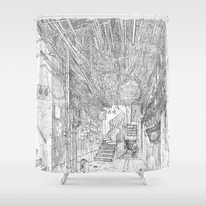 Kowloon Walled City Hong Kong Shower Curtain By Evgeniybondarenko