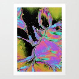 The Glory of Labour Iridescent Space Vaporwave Marble Abstract Background Art Print