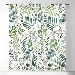 Botanical leaves -Watercolor   Blackout Curtain