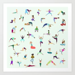 All Them Yoga Poses Pattern Art Print