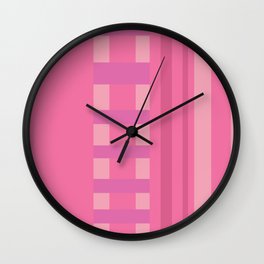 All is Pink Wall Clock | Stripes, Homedecor, Pattern, Colorpink, Architectural, Wallpaper, Graphicdesign, Digital 