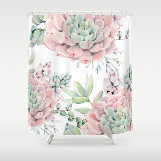 Pink Succulents By Nature Magick Shower Curtain By Nature