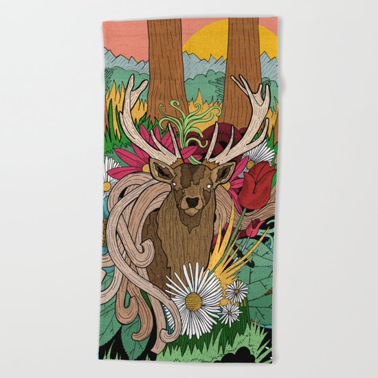 Spring Woodland Beach Towel