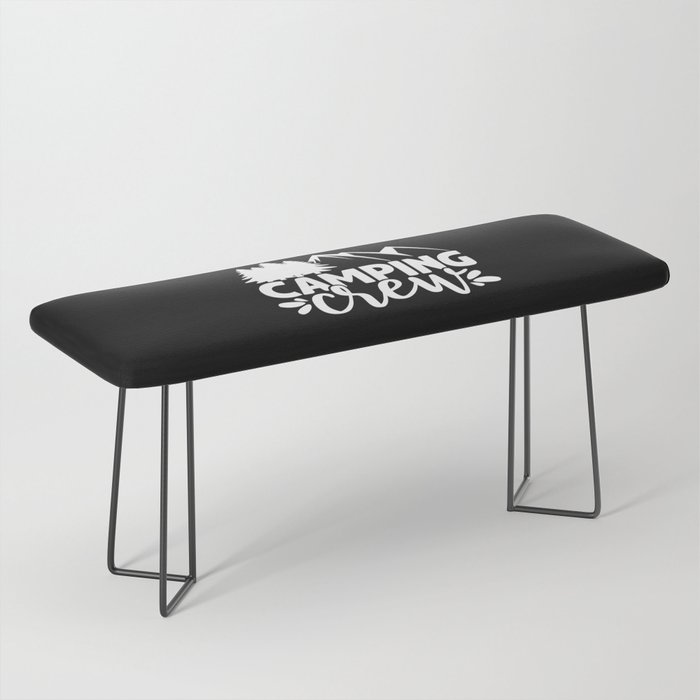 Camping Crew Cool Adventure Mountains Quote Bench