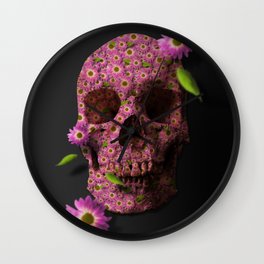 SKULL and FLOWERS Wall Clock