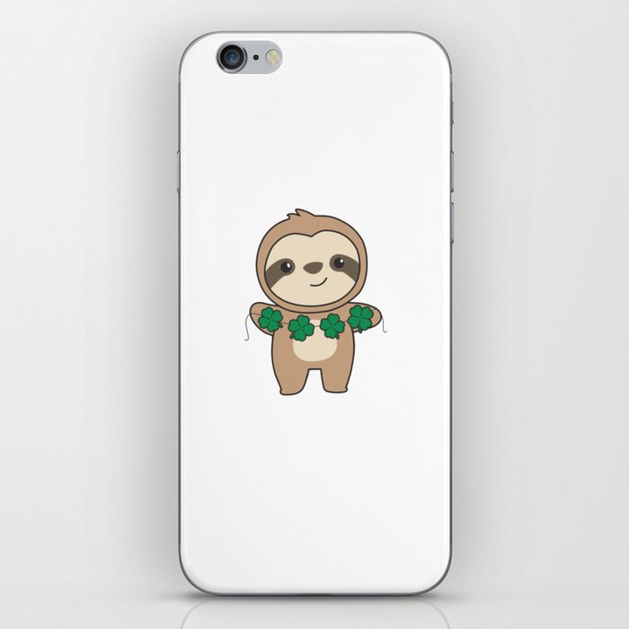 Sloth With Shamrocks Cute Animals For Luck iPhone Skin