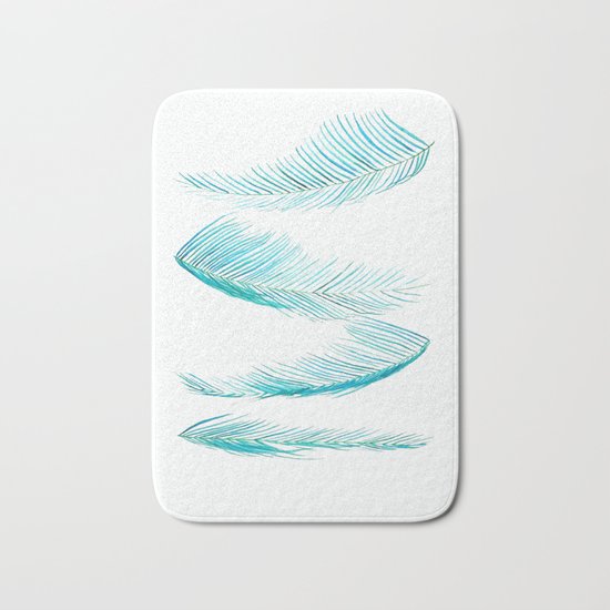 falling palm leaves watercolor Bath Mat