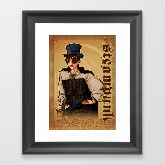 Steampunk Lady Framed Art Print