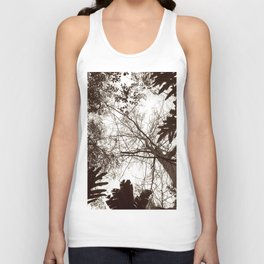Memories of Endor 1 (B&W) Tank Top | Treecanopy, Photo, Nature, Moden, Meditative, Treesilhouettes, Natureconservation, Contemporary, Forest, Ferns 