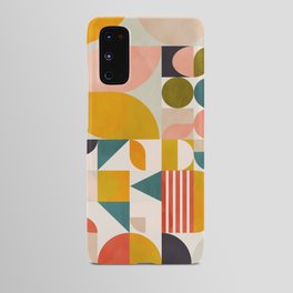 mid century geometry abstract shapes bauhaus Android Case