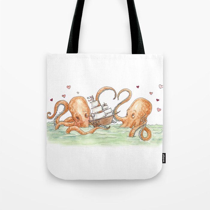 Octopus Valentine  Tote Bag