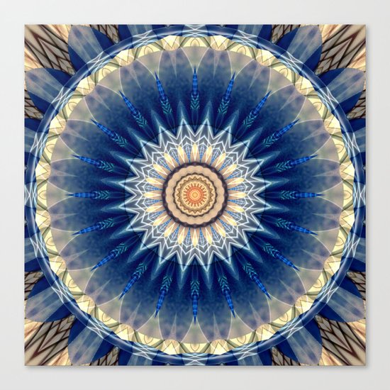 Mandala blue created by Tutti Canvas Print