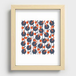 Below Deck Cocktail Modern Abstract Blue And Red Recessed Framed Print