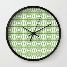 Rounded Edge Triangles Pattern - Greens Wall Clock