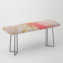 Orange And Glitter Contemporary Pattern Bench