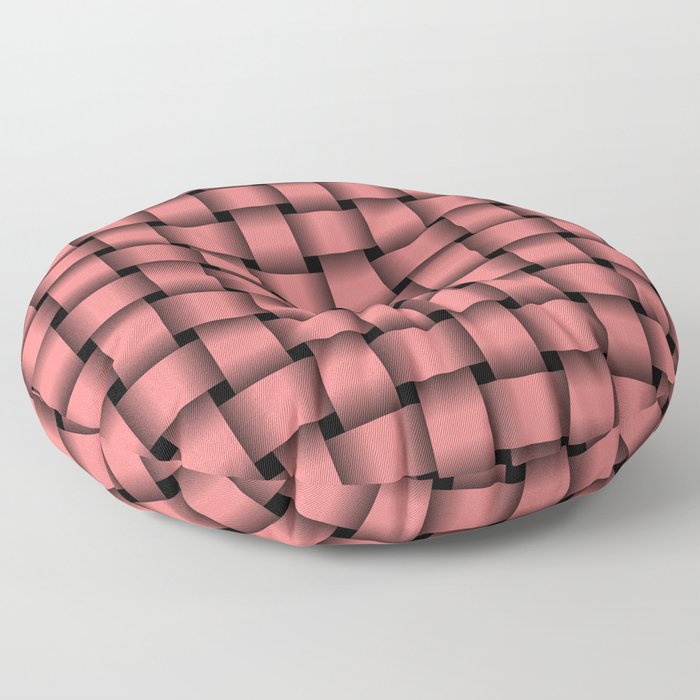 Light Coral Pink Weave Floor Pillow