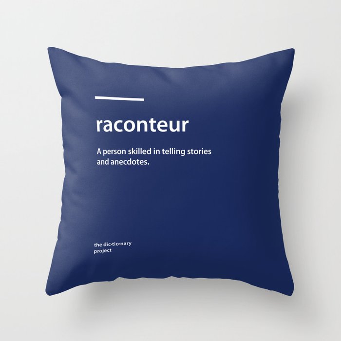 Raconteur - Dictionary Project Throw Pillow