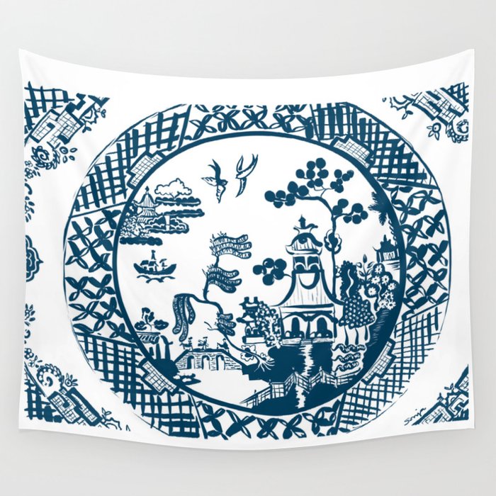Blue willow tapestry new arrivals