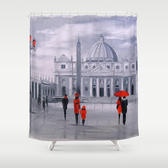 Walking in Rome Shower Curtain
