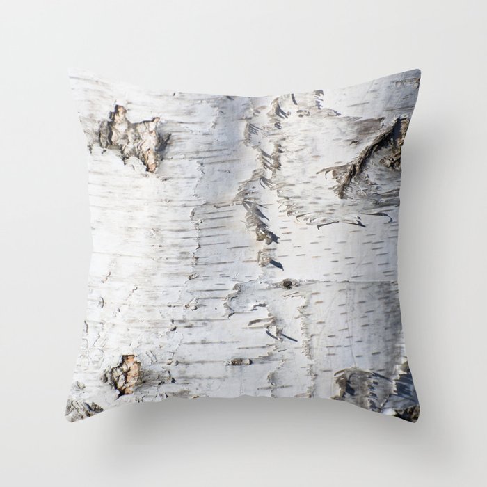 Birch bark pattern Throw Pillow